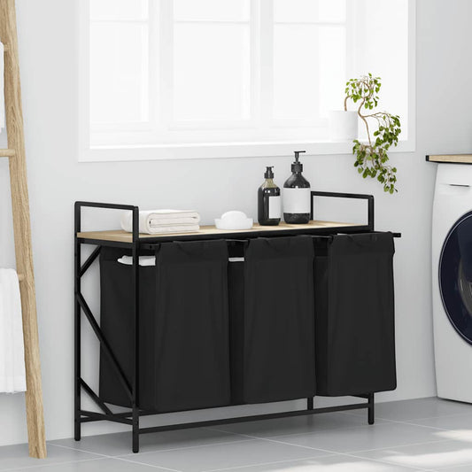 Wasmand 3 vakken met plank sonoma eikenkleurig is nu te koop bij PeponiXL, paradijselijk wonen!