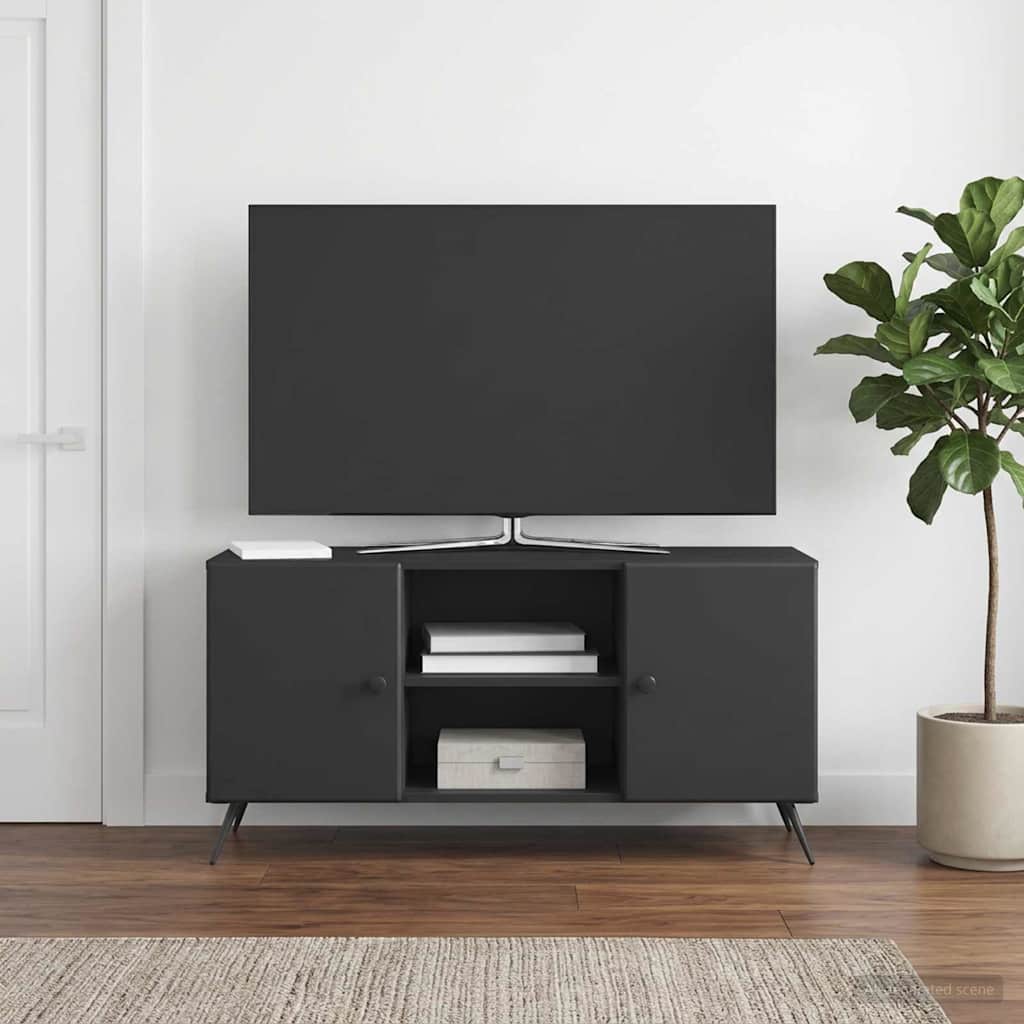 TV-kast Zwart 102 x 34,5 x 50 cm Bewerkt hout is nu te koop bij PeponiXL, paradijselijk wonen!