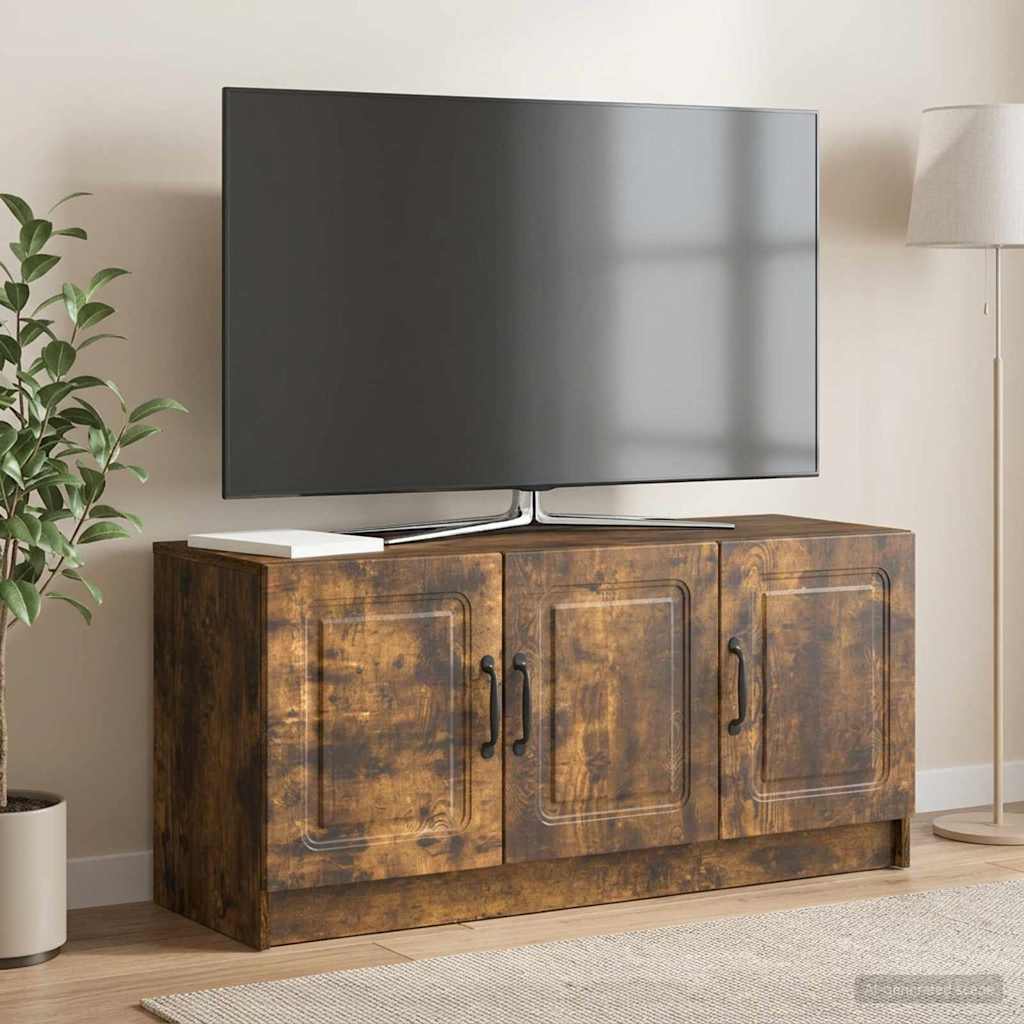 TV-kast Gerookt eiken 99 x 34,5 x 47 cm Bewerkt hout is nu te koop bij PeponiXL, paradijselijk wonen!