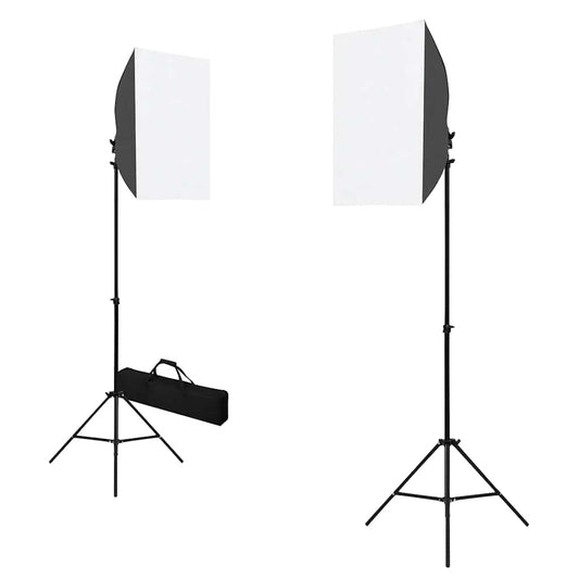 Professionele studiolampen 2 st 40x60 cm staal zwart is nu te koop bij PeponiXL, paradijselijk wonen!