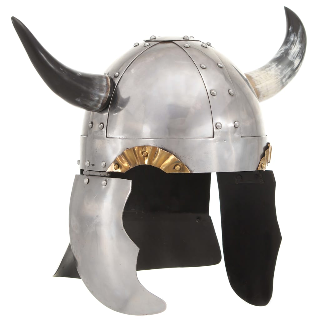 Vikinghelm fantasie LARP staal zilverkleurig is nu te koop bij PeponiXL, paradijselijk wonen!