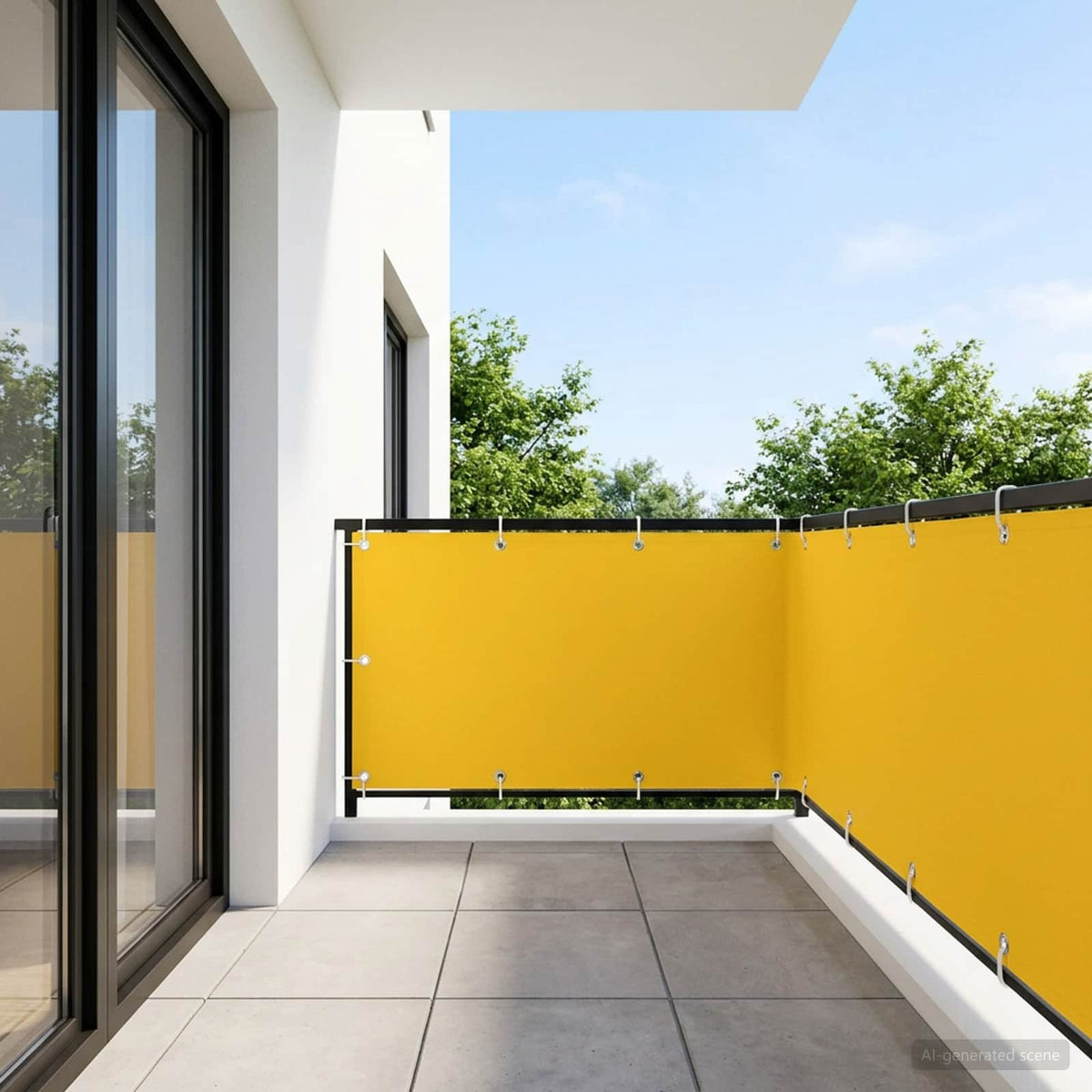 Balkon Privacy Scherm 150 x 1000 cm Stof met PU-coating Geel is nu te koop bij PeponiXL, paradijselijk wonen!
