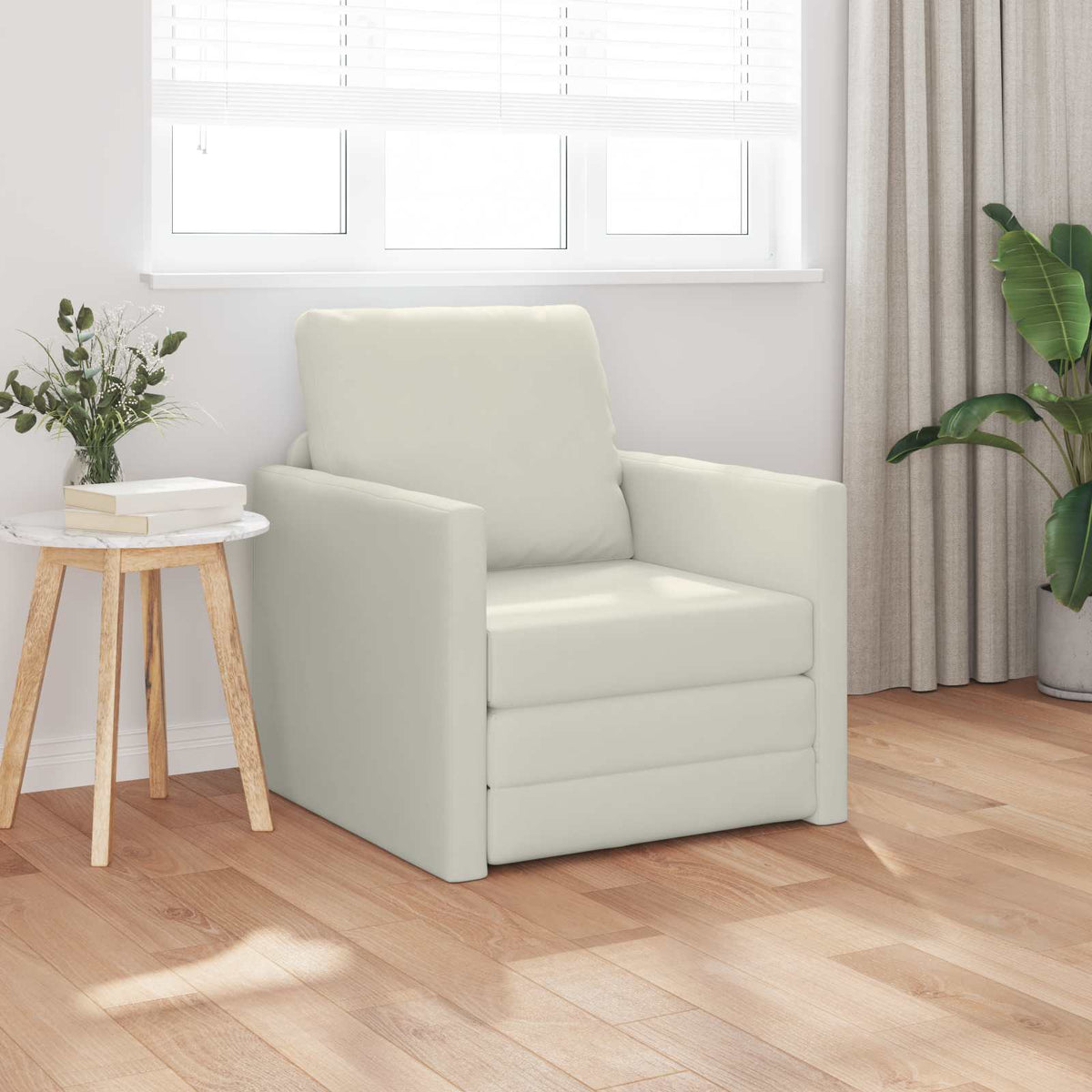Slaapbank Crème 74 x 77 x 81 cm Fluweel is nu te koop bij PeponiXL, paradijselijk wonen!