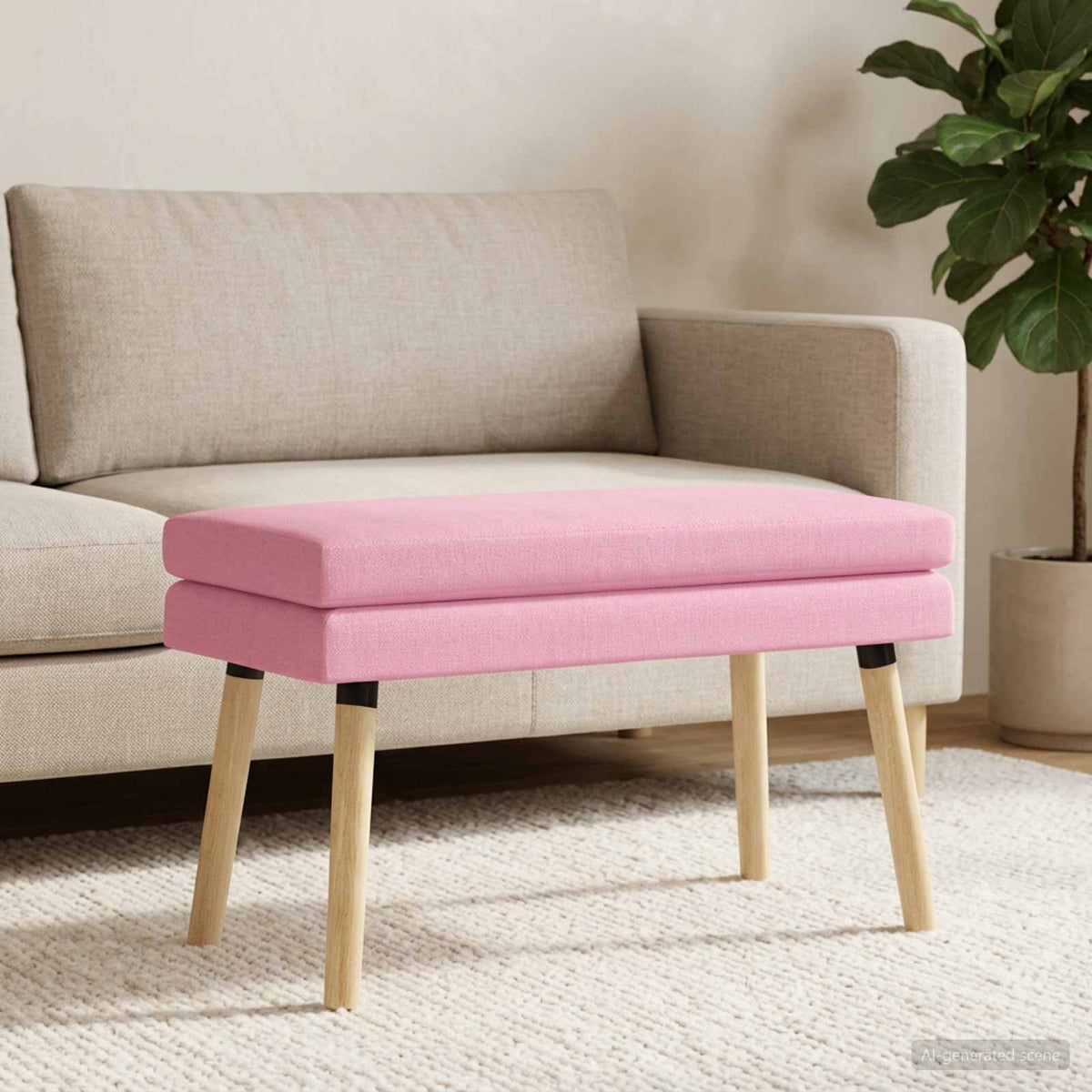 Dubbel Laagige Bank Roze 80 x 40 x 47 cm Stof is nu te koop bij PeponiXL, paradijselijk wonen!
