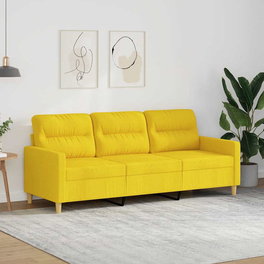 Driezitsbank 180 cm stof lichtgeel is nu te koop bij PeponiXL, paradijselijk wonen!