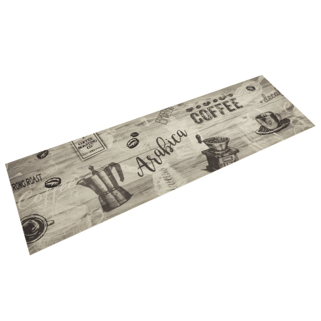 Keukenmat wasbaar koffieprint 45x150 cm fluweel grijs is nu te koop bij PeponiXL, paradijselijk wonen!