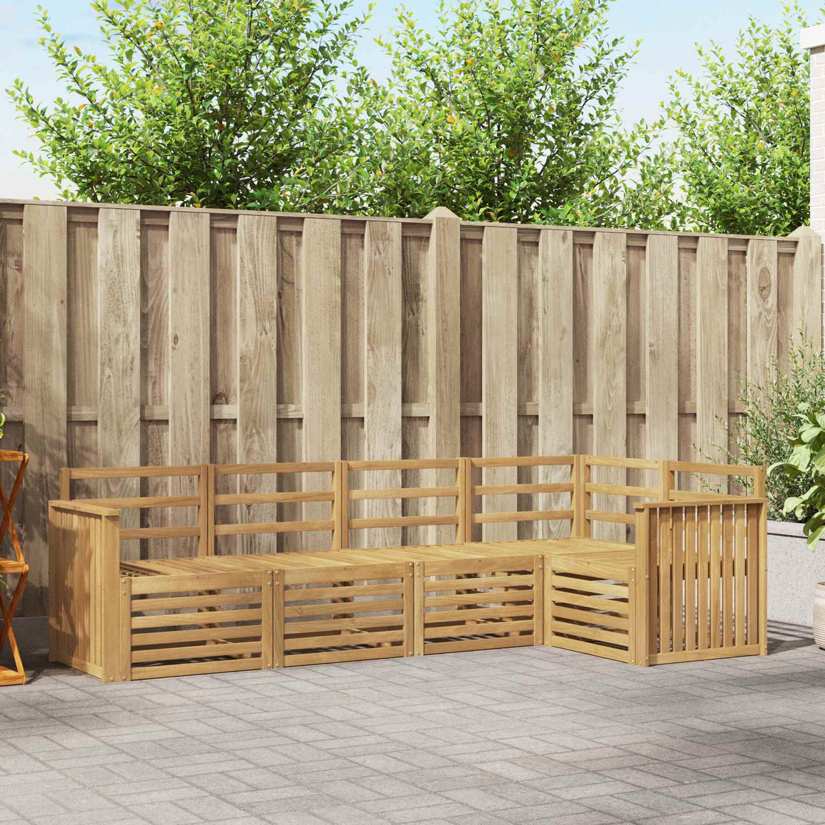 Buiten bankenset 5 pcs Wit 247 x 128,5 x 73 cm is nu te koop bij PeponiXL, paradijselijk wonen!