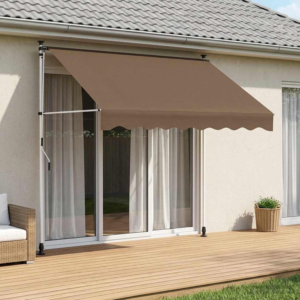 Handmatig uitschuifbare luifel Taupe 200 cm is nu te koop bij PeponiXL, paradijselijk wonen!