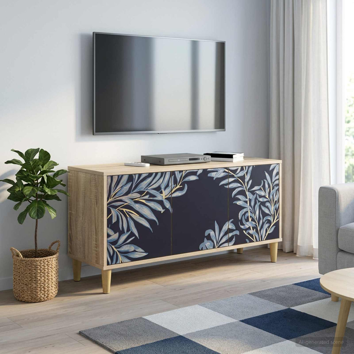 Tv-meubel DOKKUM 102 x 33 x 50 cm Sonoma Bewerkt hout is nu te koop bij PeponiXL, paradijselijk wonen!