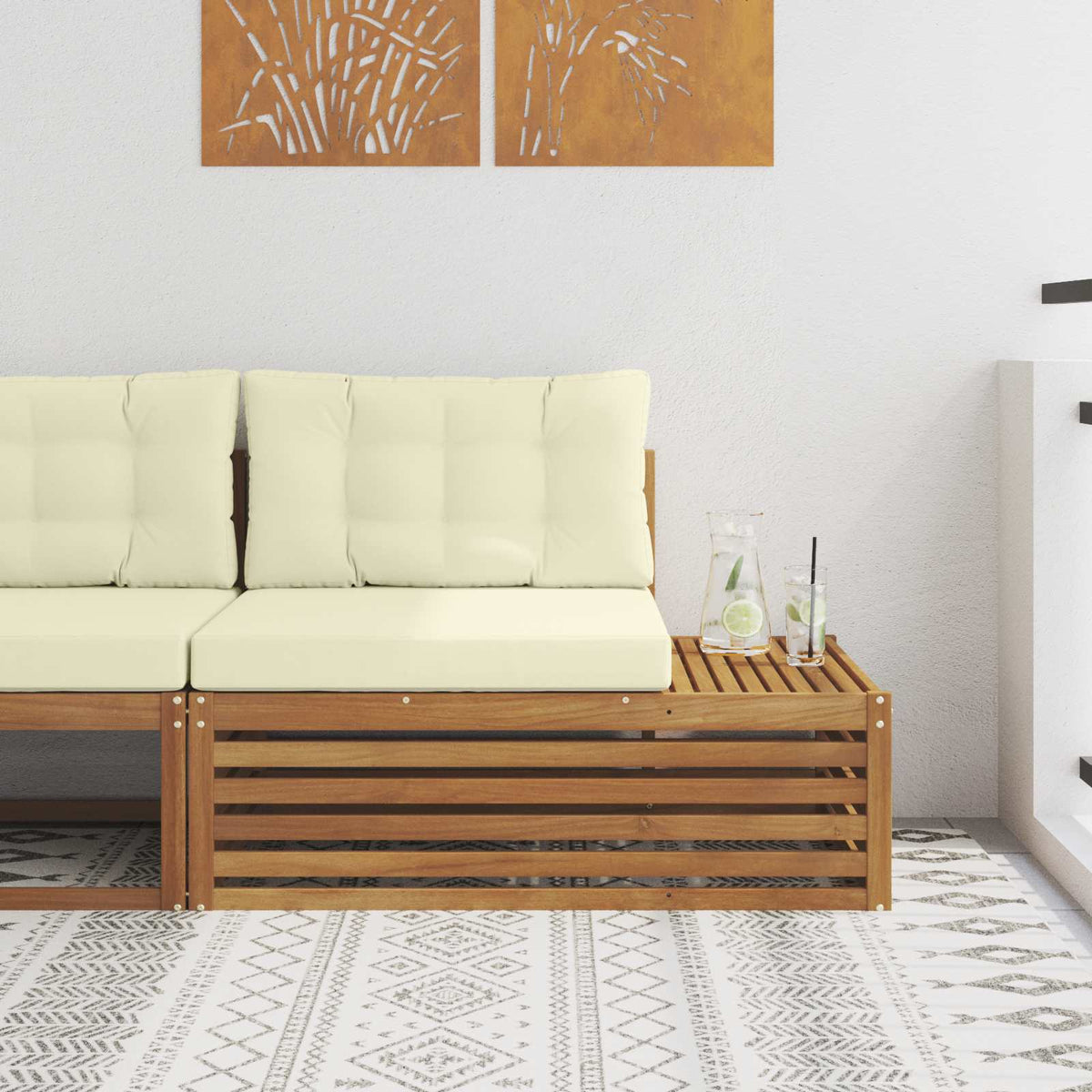 Buiten Eindbank Naturel 115 x 83 x 73 cm Massief Acaciahout is nu te koop bij PeponiXL, paradijselijk wonen!