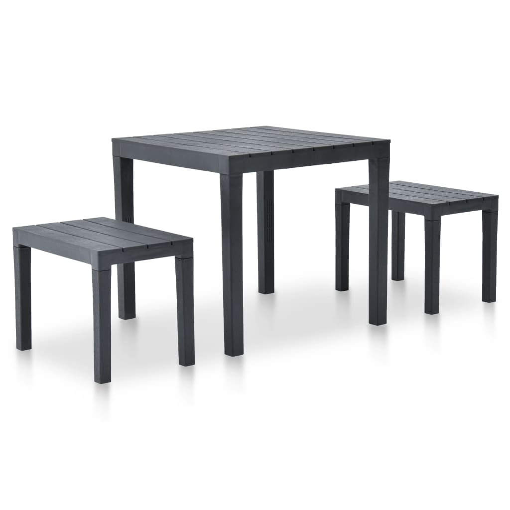 Tuintafel met 2 banken kunststof antraciet is nu te koop bij PeponiXL, paradijselijk wonen!