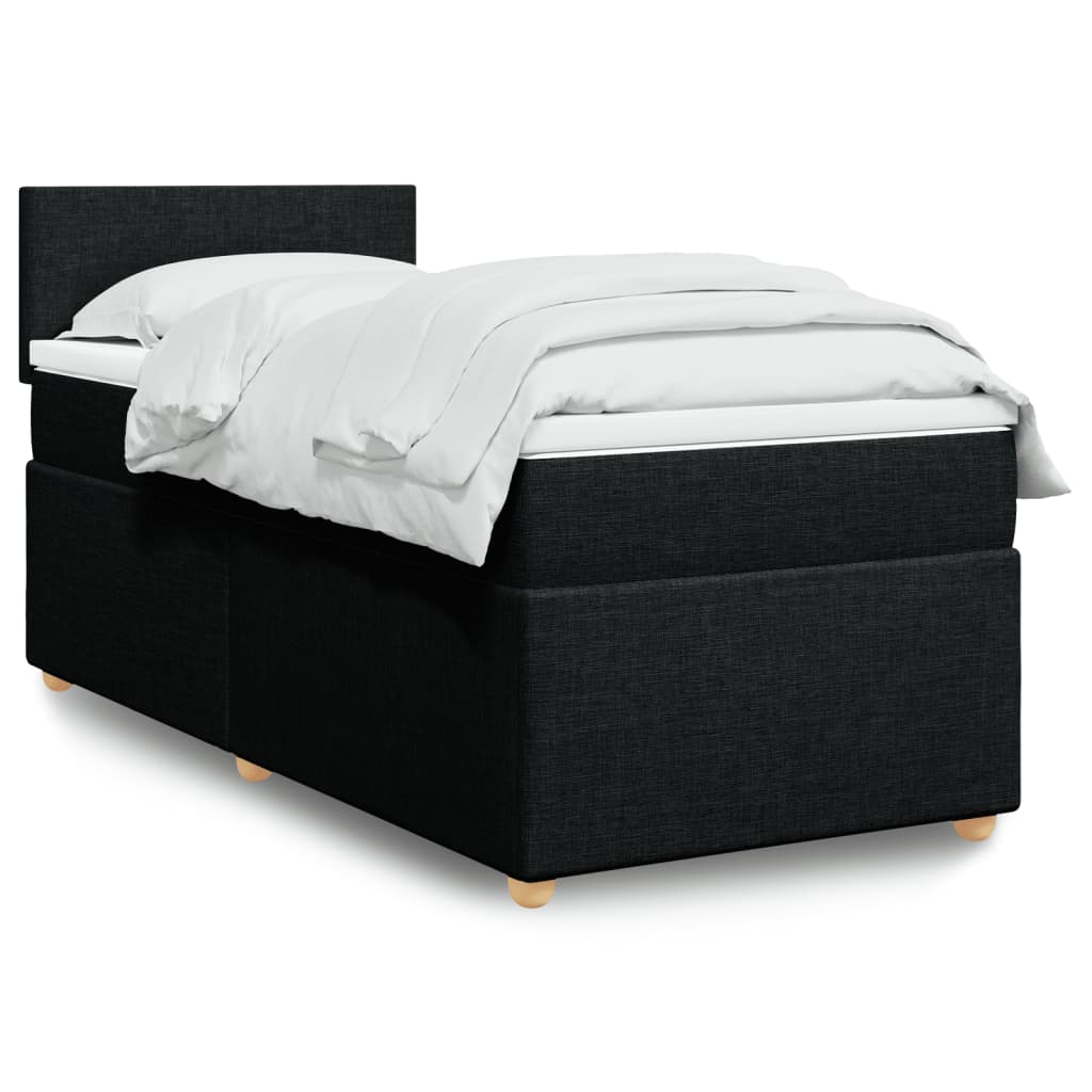 Boxspring met matras stof zwart 80x200 cm is nu te koop bij PeponiXL, paradijselijk wonen!