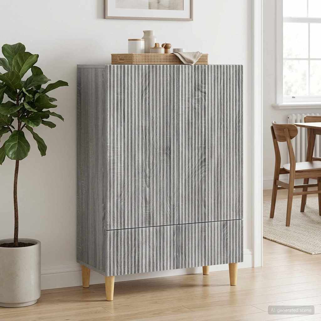 Dressoir met lade Grijs sonoma 66 x 34,5 x 95 cm Bewerkt hout is nu te koop bij PeponiXL, paradijselijk wonen!