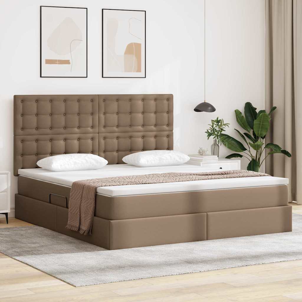 Opslag bed met matras Cappuccino 180 x 200 cm Nep Leer is nu te koop bij PeponiXL, paradijselijk wonen!