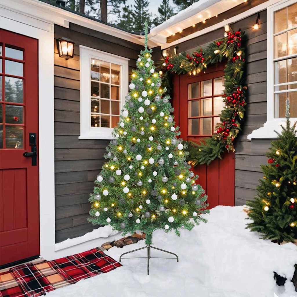 Kunstmatig Voorverlicht Kerstboom met 300 LED Groen 210 cm PVC is nu te koop bij PeponiXL, paradijselijk wonen!