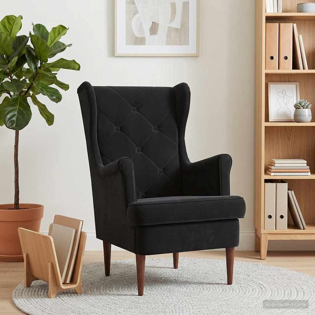 Fauteuil Zwart Fluweel is nu te koop bij PeponiXL, paradijselijk wonen!
