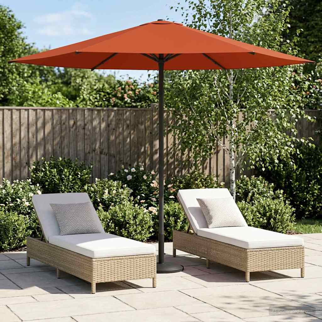 Tuinparasol 230 x 230 cm Polyester Rechthoekig Terracotta is nu te koop bij PeponiXL, paradijselijk wonen!