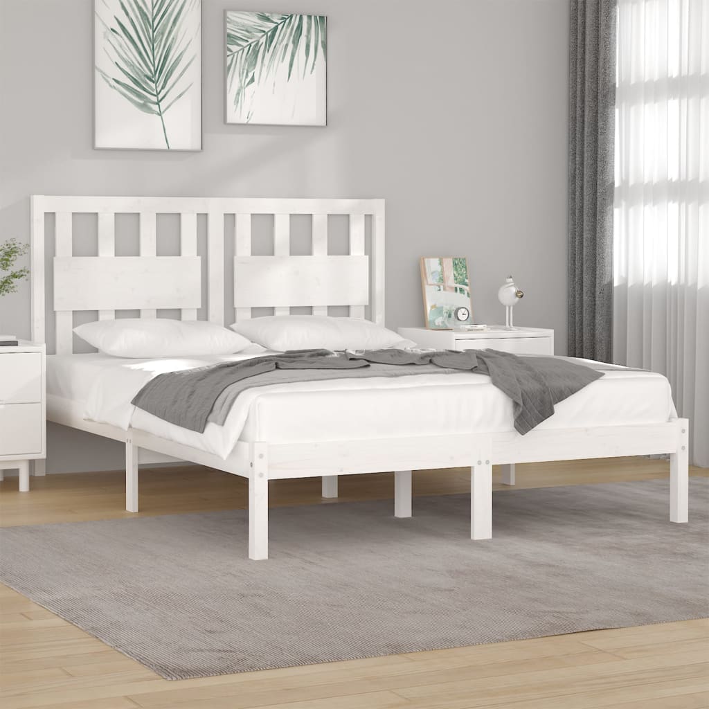 Bedframe massief grenenhout wit 120x190 cm is nu te koop bij PeponiXL, paradijselijk wonen!