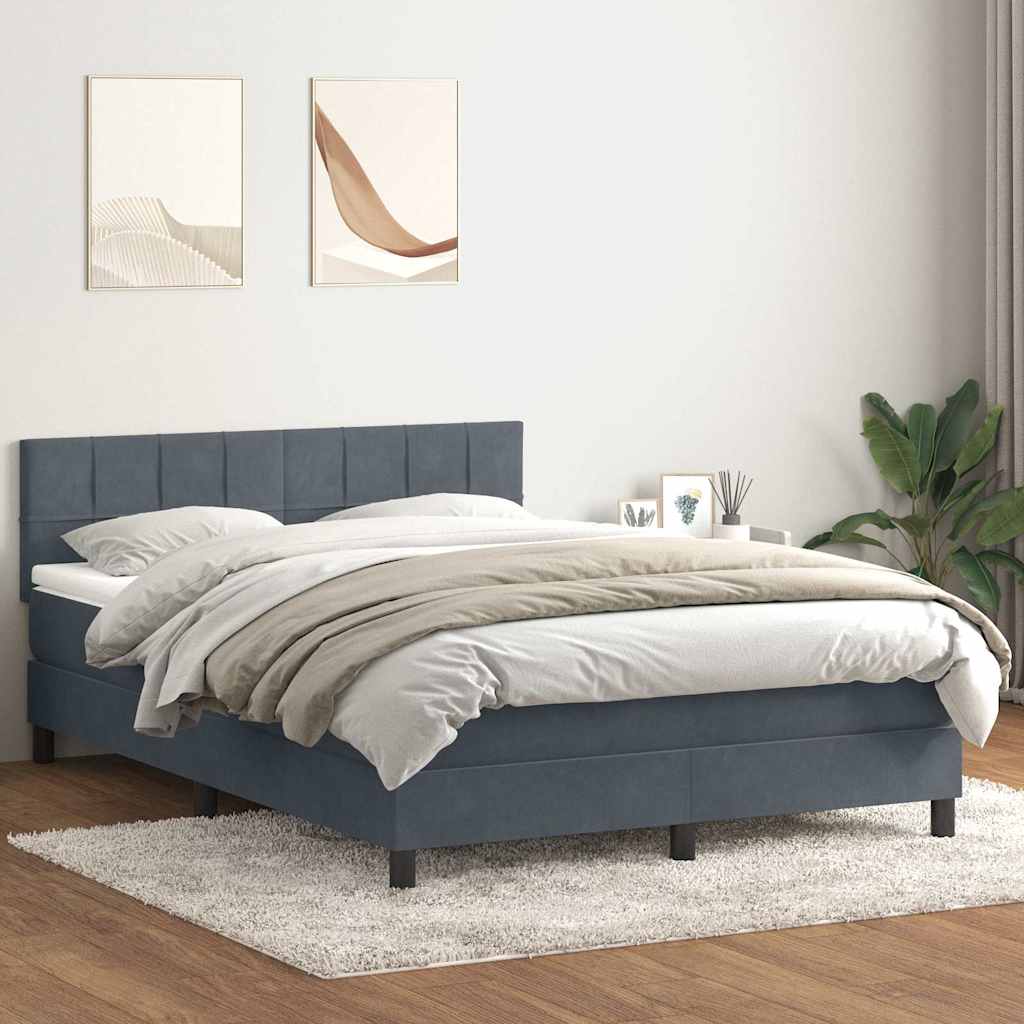 Boxspring met matras fluweel donkergrijs 160x210 cm is nu te koop bij PeponiXL, paradijselijk wonen!
