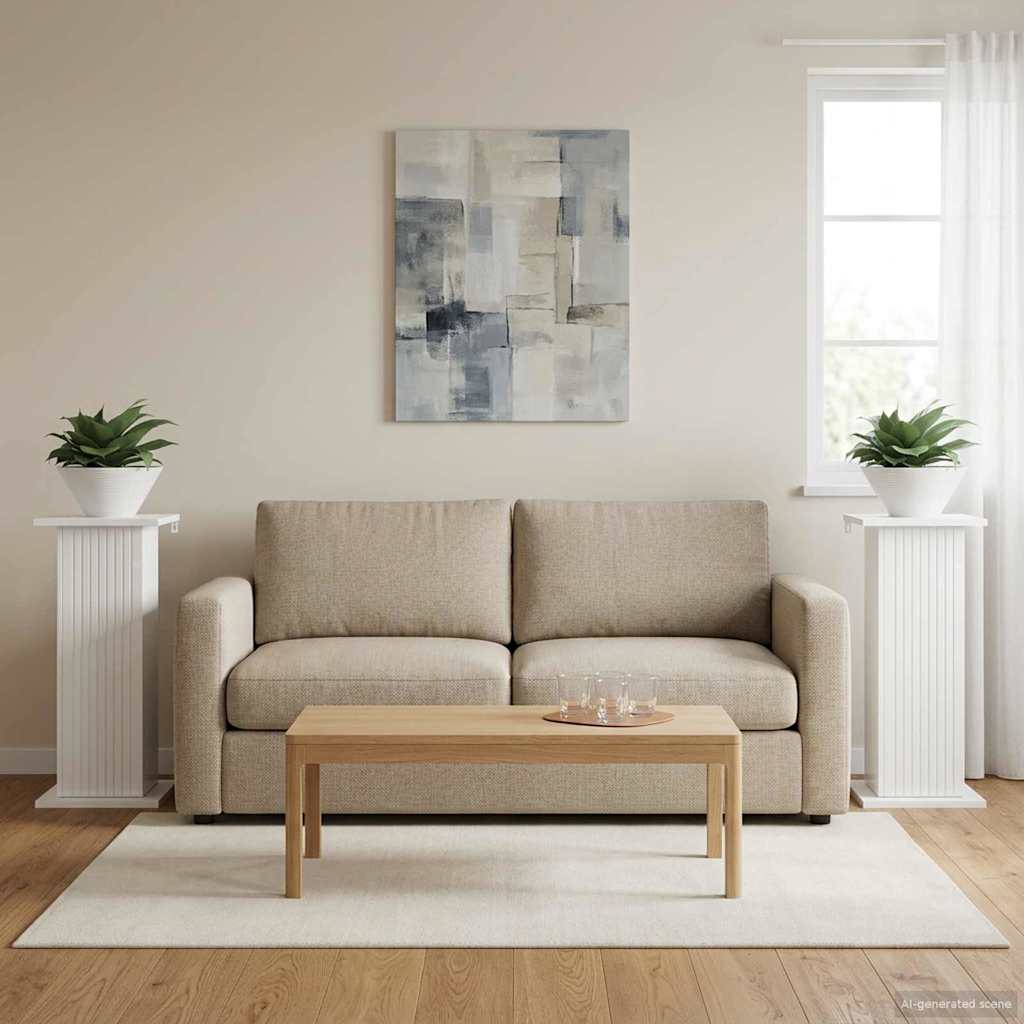 Plantenstandaard 2 pcs Hoogglans Wit 30,5 x 30 x 60,5 cm is nu te koop bij PeponiXL, paradijselijk wonen!