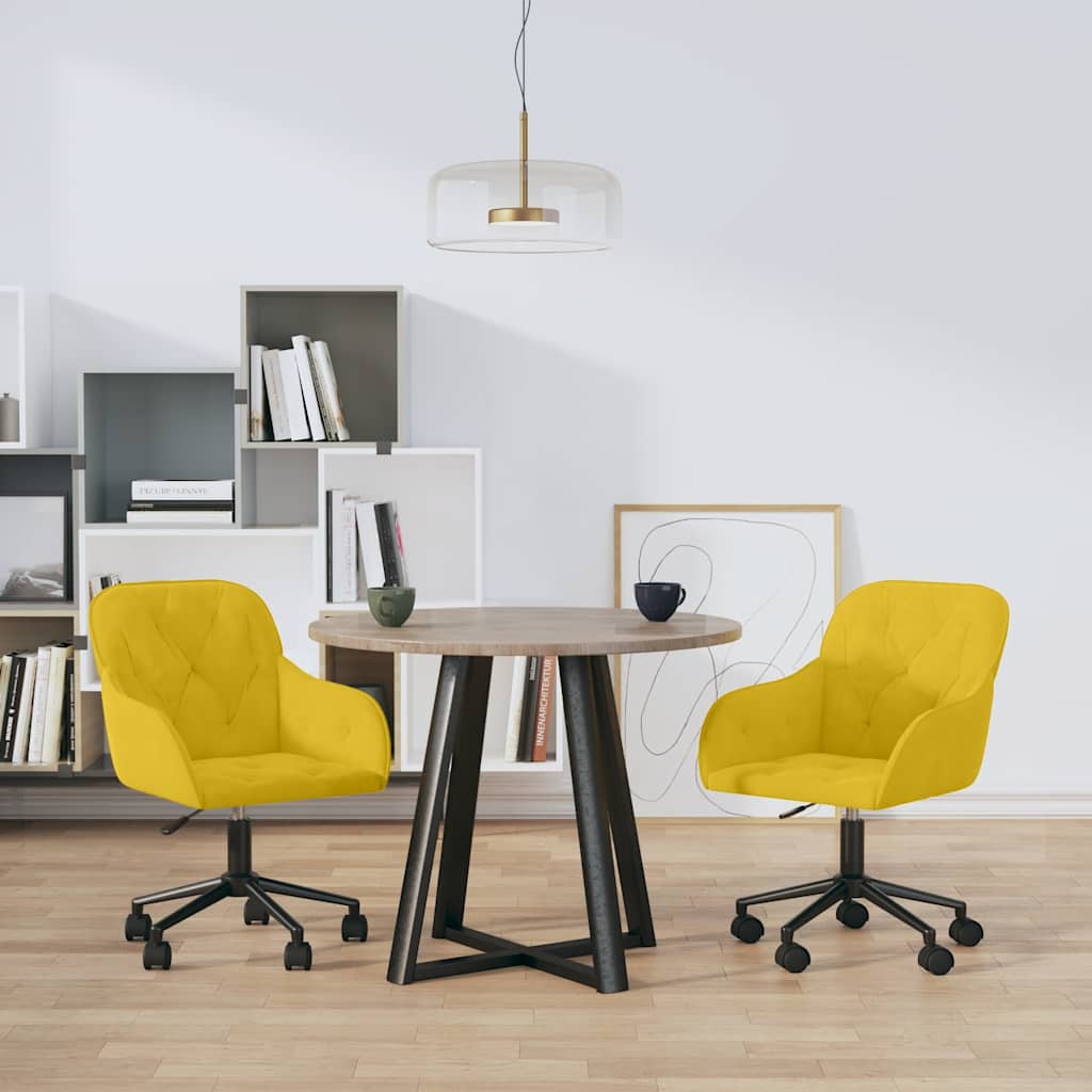Eetkamerstoelen draaibaar 2 st fluweel geel is nu te koop bij PeponiXL, paradijselijk wonen!