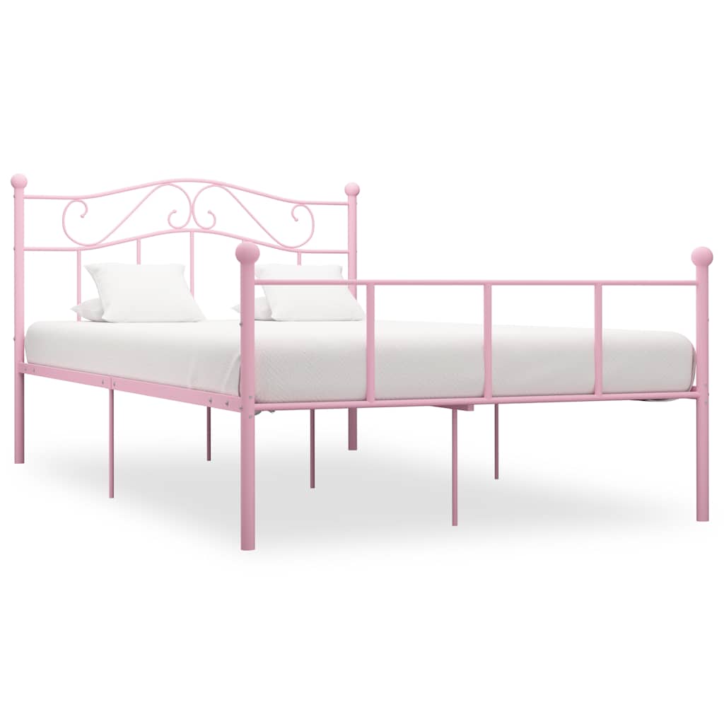 Bedframe metaal roze 160x200 cm is nu te koop bij PeponiXL, paradijselijk wonen!