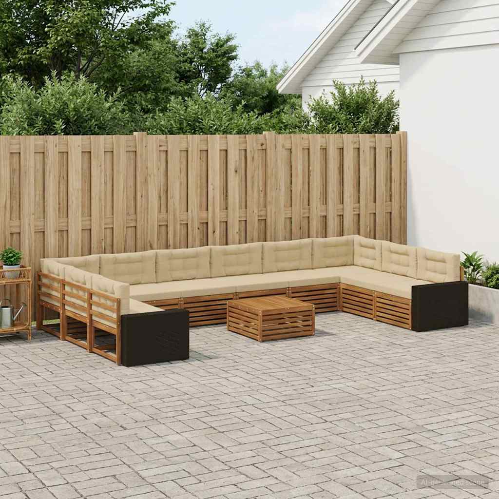 Sofa-Sets met kussen 11 pcs Massief Acaciahout is nu te koop bij PeponiXL, paradijselijk wonen!