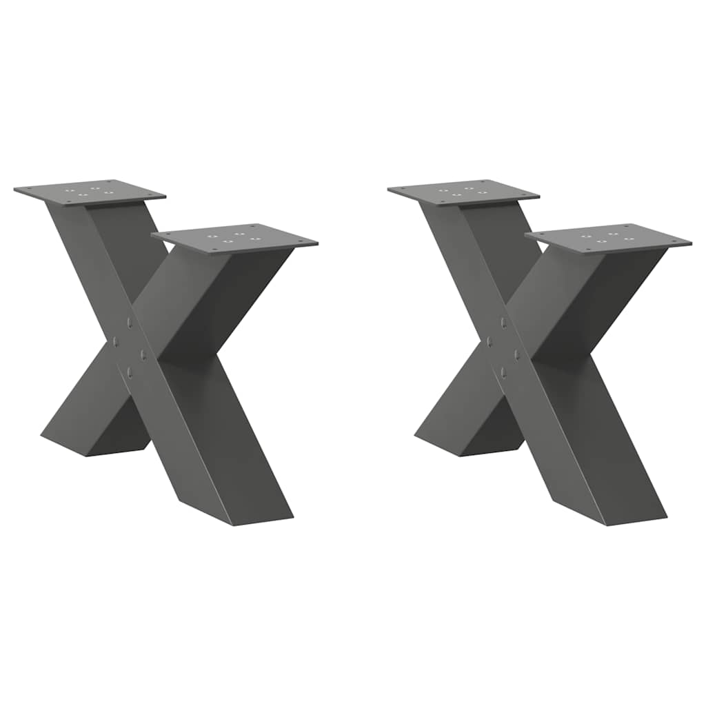 Salontafelpoten 2 st X-vormig 50x(30-31) cm staal antraciet is nu te koop bij PeponiXL, paradijselijk wonen!