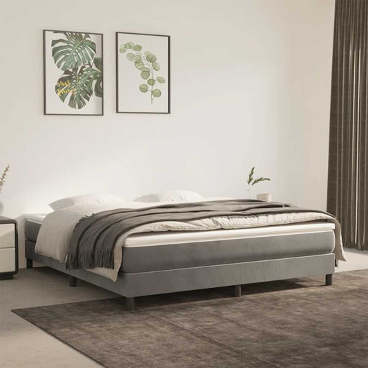 Pocketveringmatras medium 160x220x20 cm fluweel lichtgrijs is nu te koop bij PeponiXL, paradijselijk wonen!