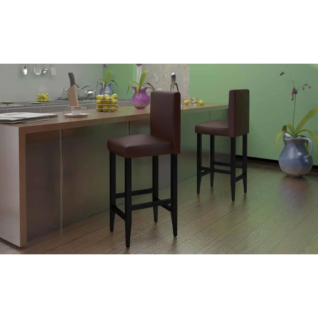 Barkrukken 6 st kunstleer donkerbruin is nu te koop bij PeponiXL, paradijselijk wonen!