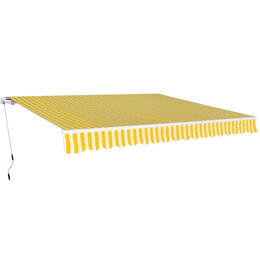 Luifel handmatig uittrekbaar 400 cm geel/wit is nu te koop bij PeponiXL, paradijselijk wonen!