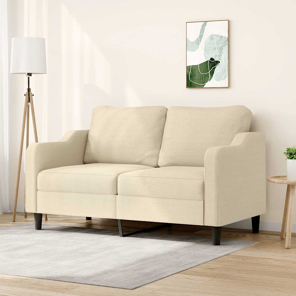 Tweezitsbank 140 cm stof crèmekleurig is nu te koop bij PeponiXL, paradijselijk wonen!