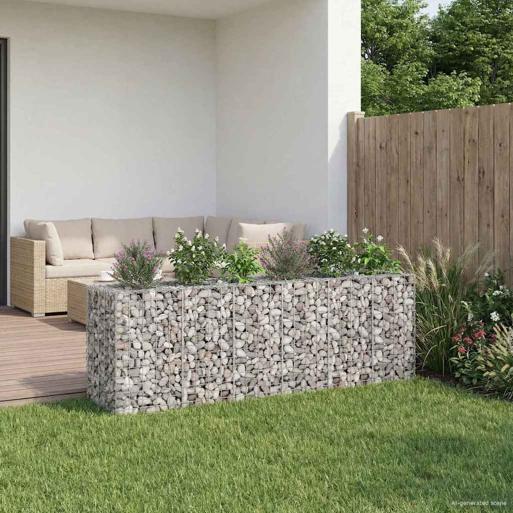 Gabion Verhoogd Bed 2 pcs Zilver 250 x 50 x 80 cm is nu te koop bij PeponiXL, paradijselijk wonen!