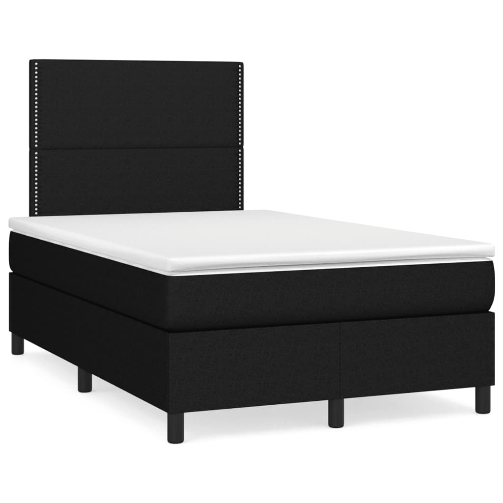 Boxspring met matras en LED stof zwart 120x190 cm is nu te koop bij PeponiXL, paradijselijk wonen!