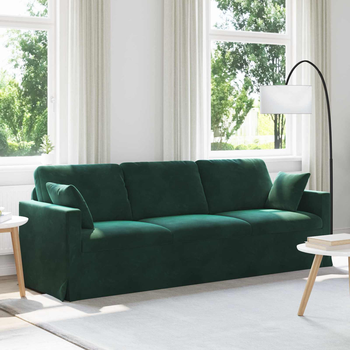 Bank Donkergroen 228 x 78 x 80 cm Fluweel is nu te koop bij PeponiXL, paradijselijk wonen!
