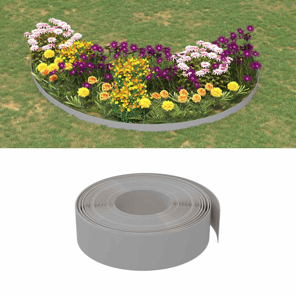 Tuinranden 4 st 10 m 15 cm polyetheen grijs is nu te koop bij PeponiXL, paradijselijk wonen!