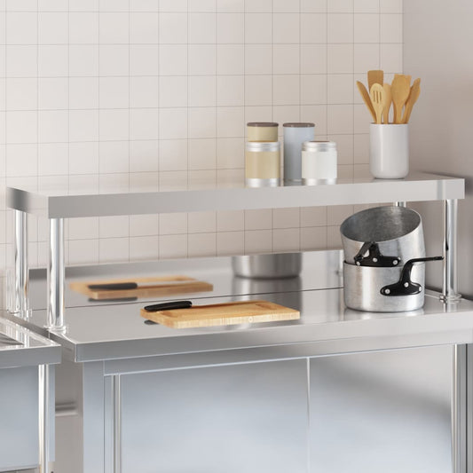 Verhoging voor werktafel 110x30x35 cm roestvrij staal is nu te koop bij PeponiXL, paradijselijk wonen!
