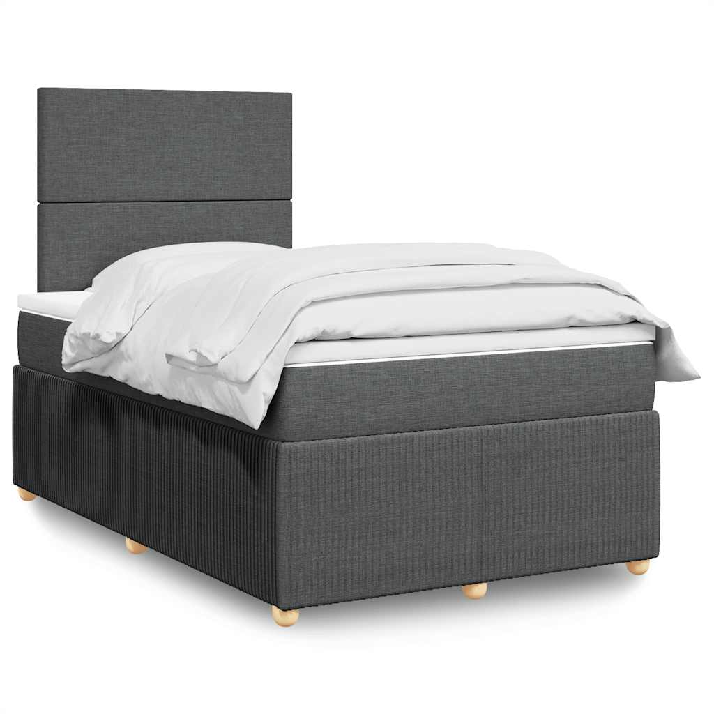 Boxspring met matras stof donkergrijs 120x200 cm is nu te koop bij PeponiXL, paradijselijk wonen!