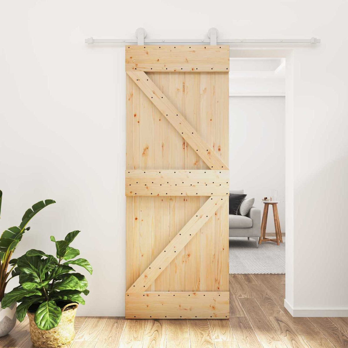 Schuifdeur Natuurlijk en Wit 80 x 210 cm Massief grenenhout is nu te koop bij PeponiXL, paradijselijk wonen!