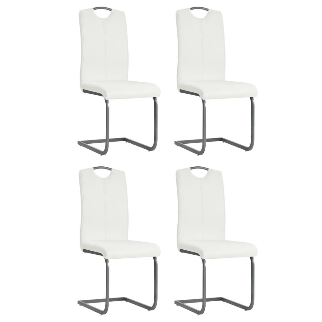Eetkamerstoelen 4 st kunstleer wit is nu te koop bij PeponiXL, paradijselijk wonen!