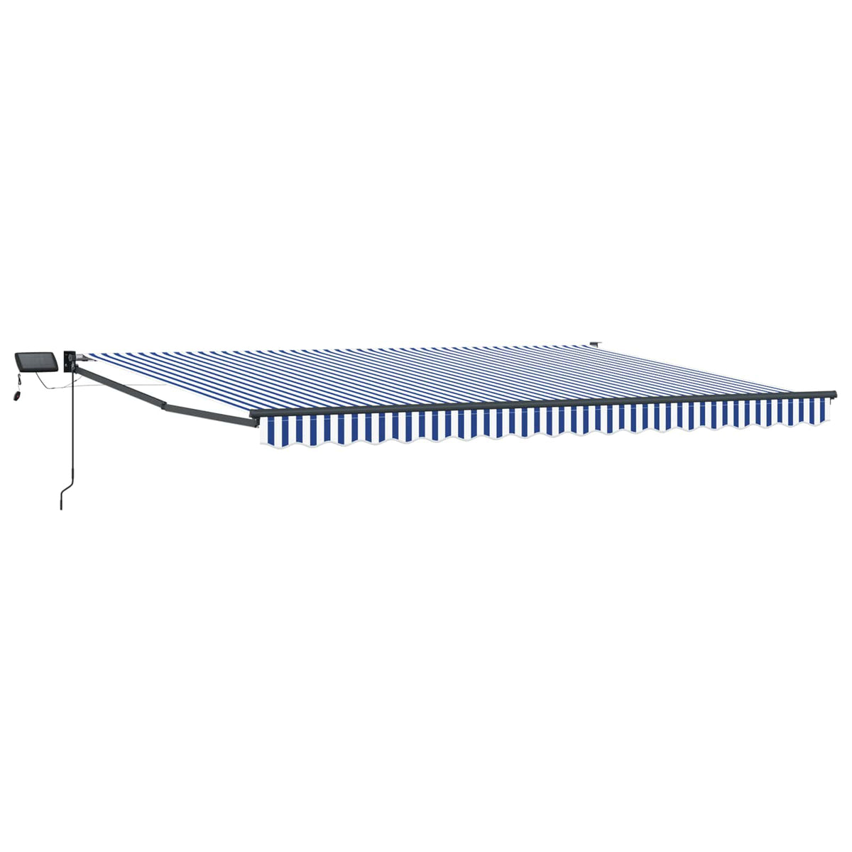 Handbediende luifel met LED's Blauw, Wit, Anthraciet 4,5 × 3 m is nu te koop bij PeponiXL, paradijselijk wonen!