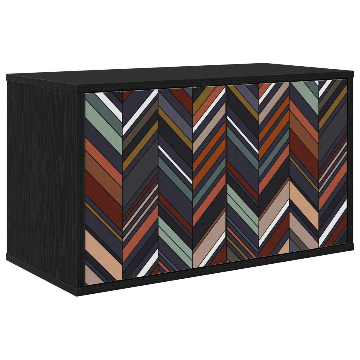 Wandgemonteerd tv-meubel OMMEN 69 x 33 x 40 cm Zwart eiken is nu te koop bij PeponiXL, paradijselijk wonen!