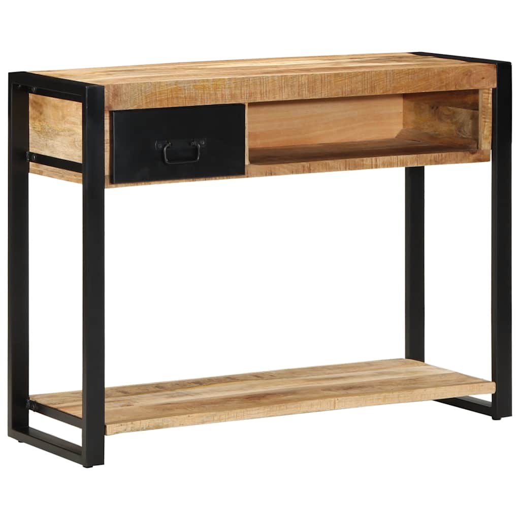 Wandtafel 100x35x75 cm massief ruw mangohout is nu te koop bij PeponiXL, paradijselijk wonen!
