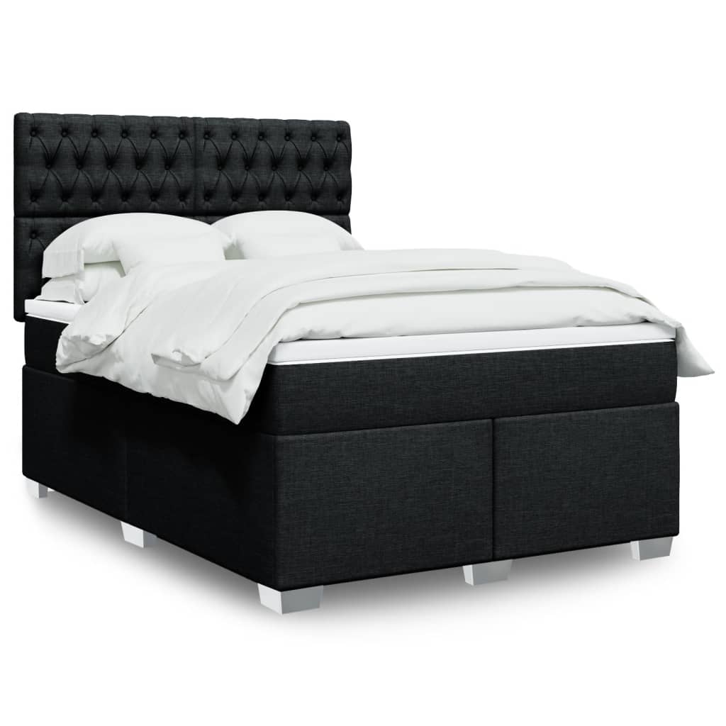 Boxspring met matras stof zwart 160x200 cm is nu te koop bij PeponiXL, paradijselijk wonen!