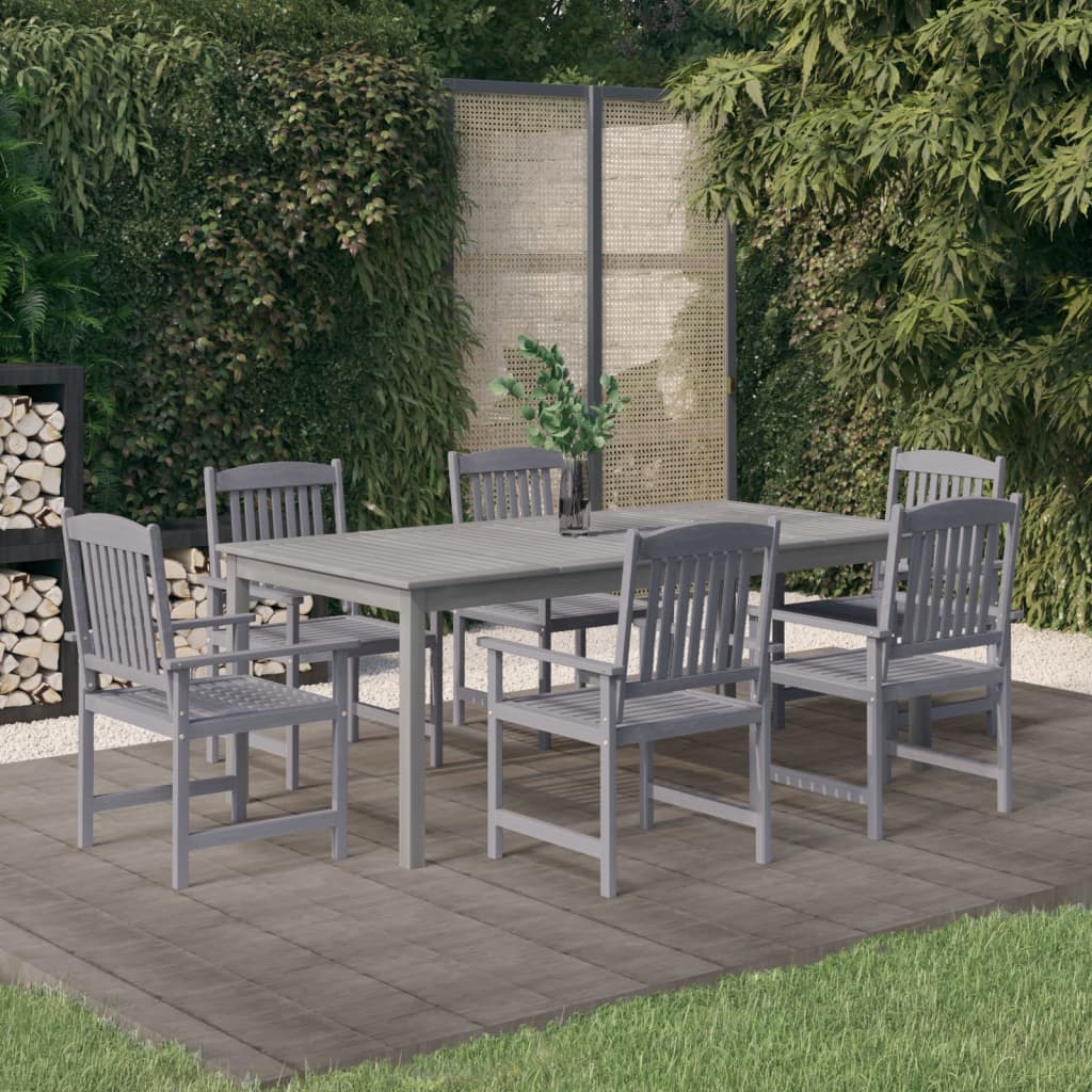 7-delige Tuinset massief acaciahout grijs is nu te koop bij PeponiXL, paradijselijk wonen!