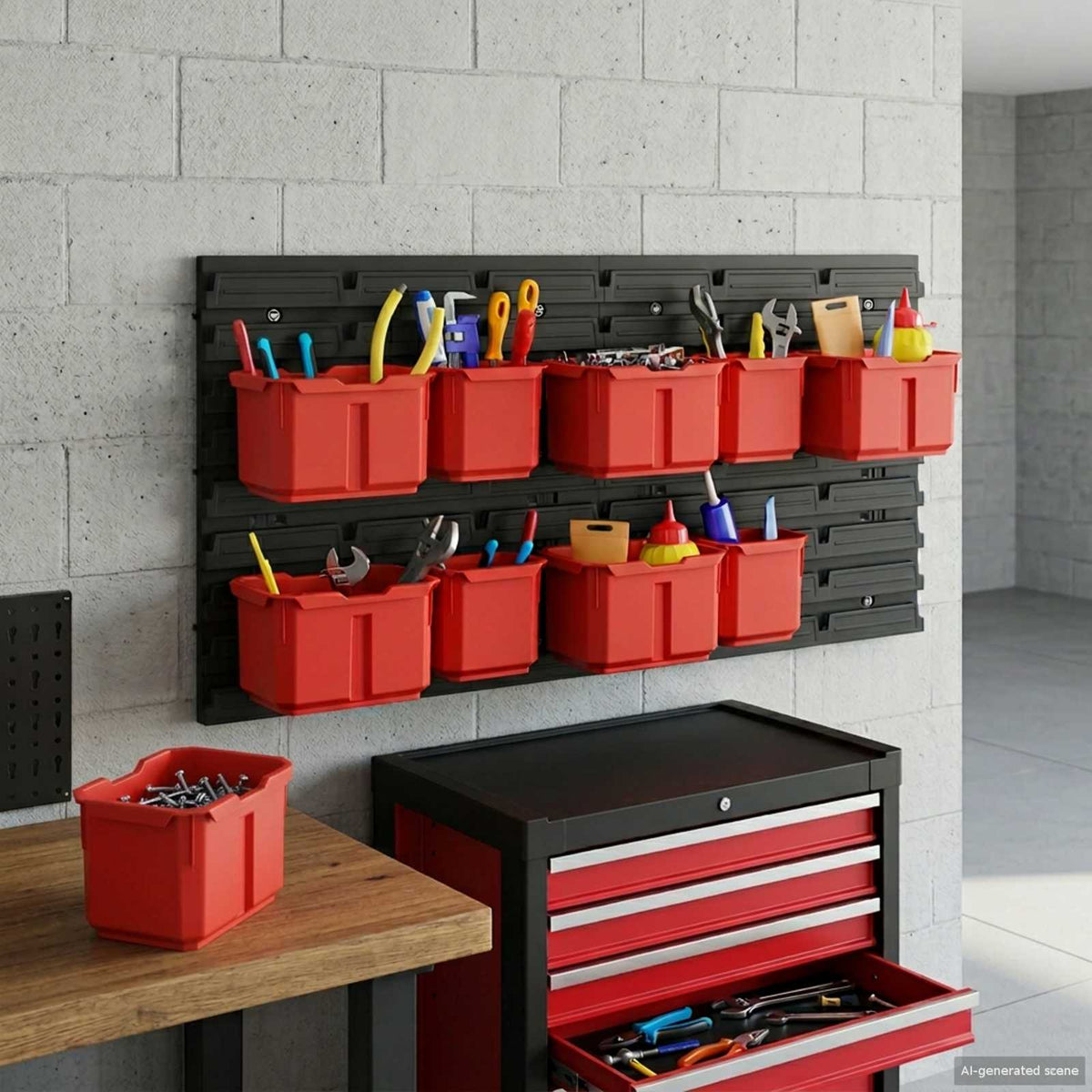 Containerrek Zwart en Rood 77,5 x 2 x 39 cm PP is nu te koop bij PeponiXL, paradijselijk wonen!