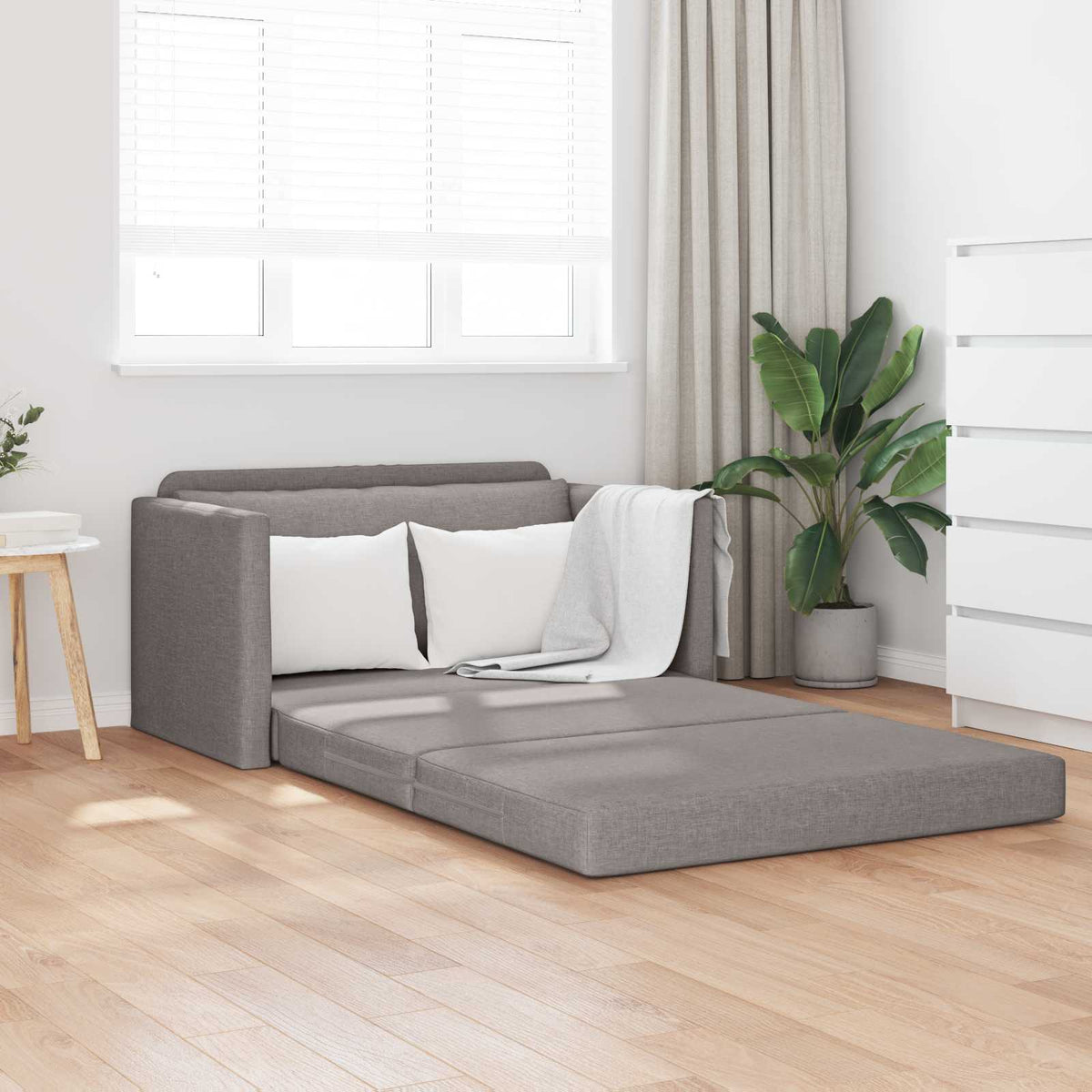 Slaapbank 110cm Taupe Stof is nu te koop bij PeponiXL, paradijselijk wonen!