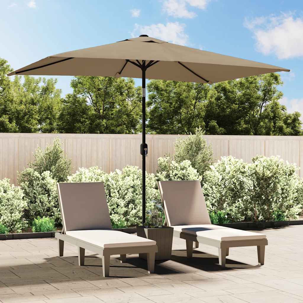 Parasol met metalen paal 300x200 cm taupe is nu te koop bij PeponiXL, paradijselijk wonen!