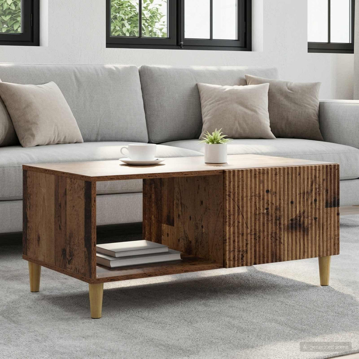 Salontafel Oud hout 90 x 50 x 40 cm Bewerkt hout is nu te koop bij PeponiXL, paradijselijk wonen!