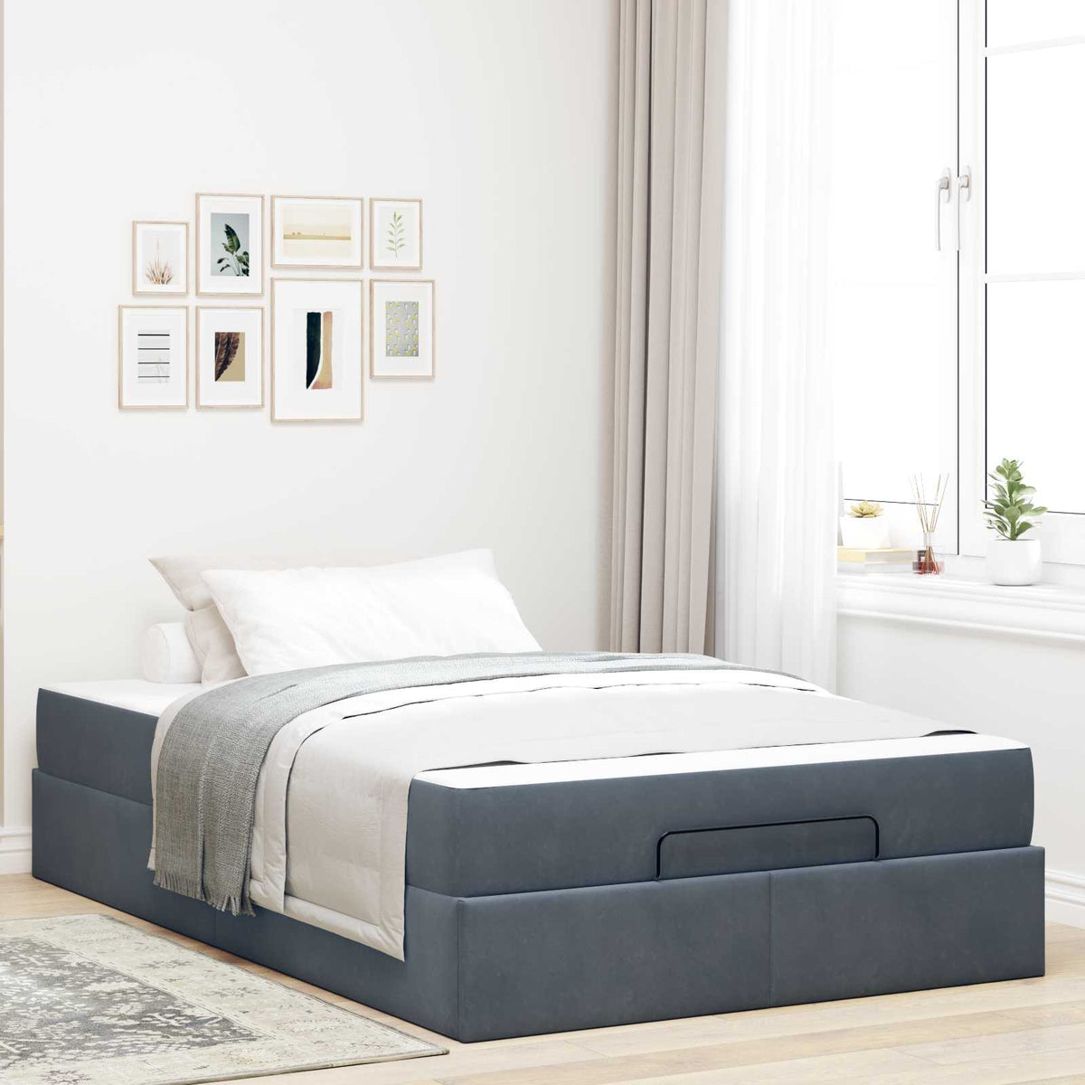 Bedframe met matras 2 pcs Dim Grijs Fluweel is nu te koop bij PeponiXL, paradijselijk wonen!